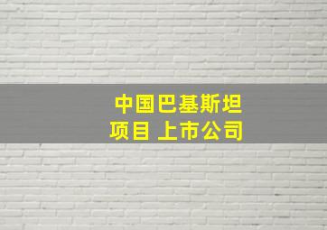 中国巴基斯坦项目 上市公司